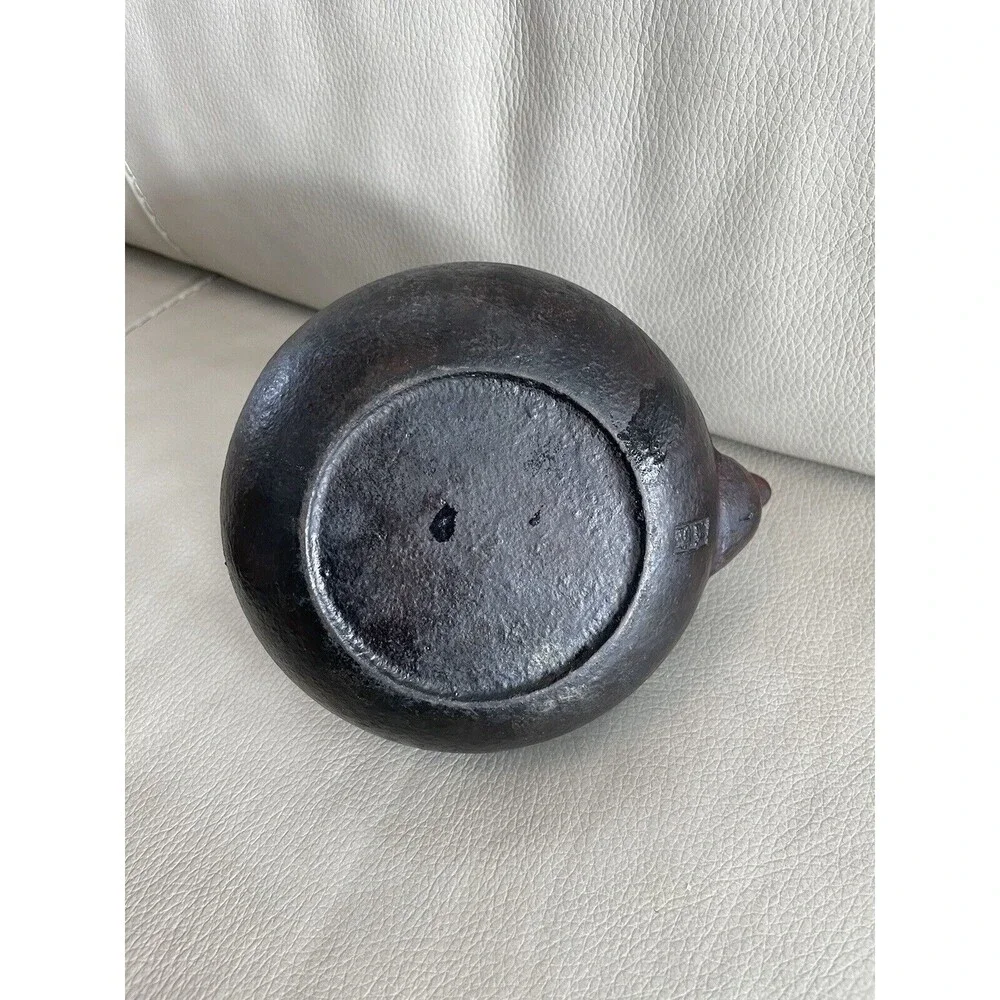Vintage Japanese Cast Iron Teapot Tea Kettle stamped Enameled Pine Needle Acorn - Picture 9 of 9